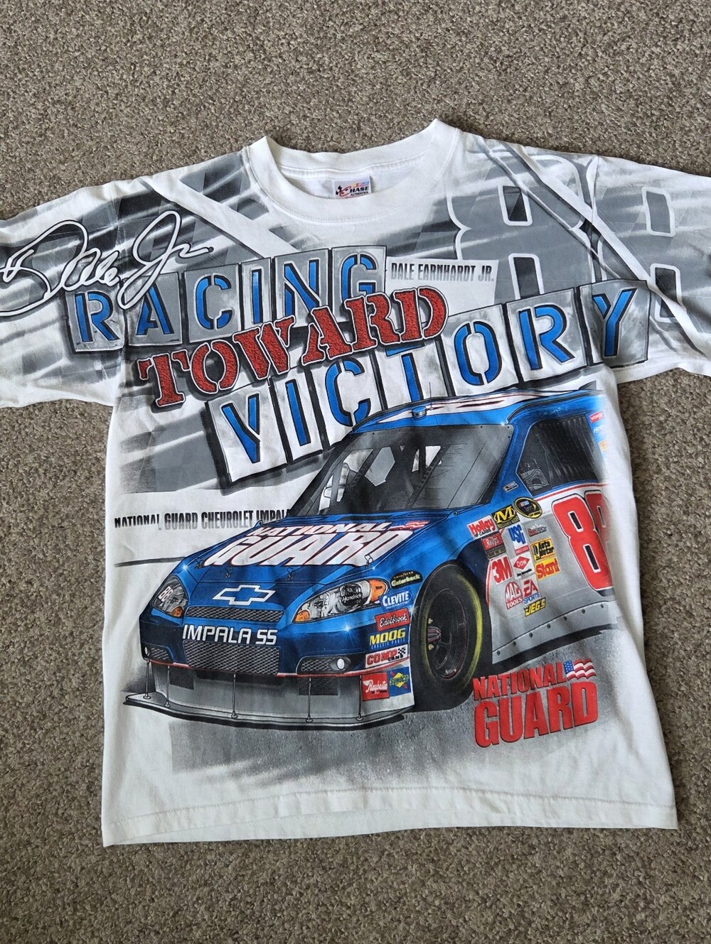 2008 Dale Earnhardt Jr. National Guard Racing Nascar All Over Print Shirt Sz M